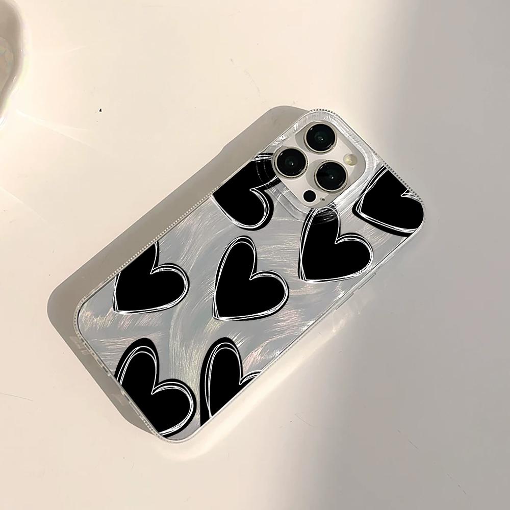 Minimalist Pink Love Cute Case For iPhone 16 17 Pro Max Cases iPhone 11 12 13 ProMax 14 15 16 Plus 8 XS XR Shockproof Drop Cover
