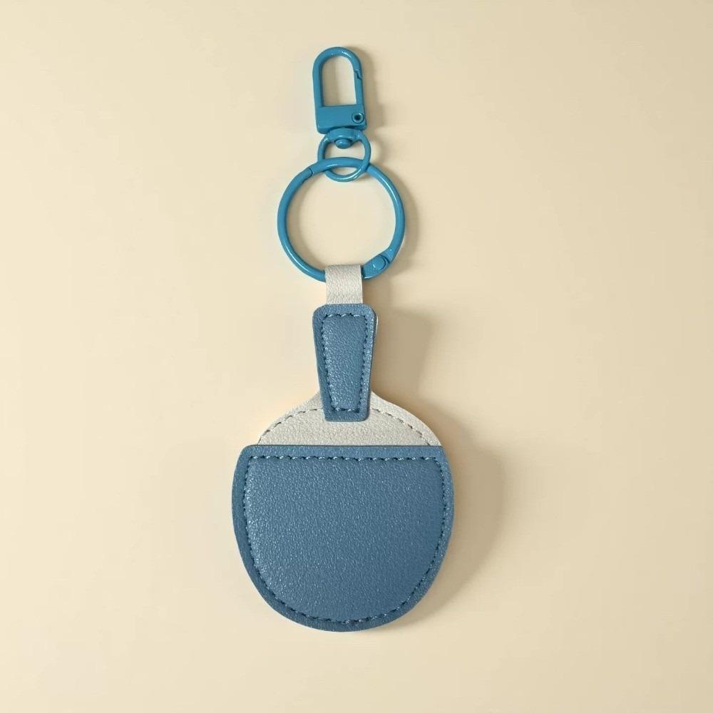 

Cute Ping-pong Racket Pendant Funny PU Leather Keyring Fashion Table Tennis Bats Keychain Gift синій