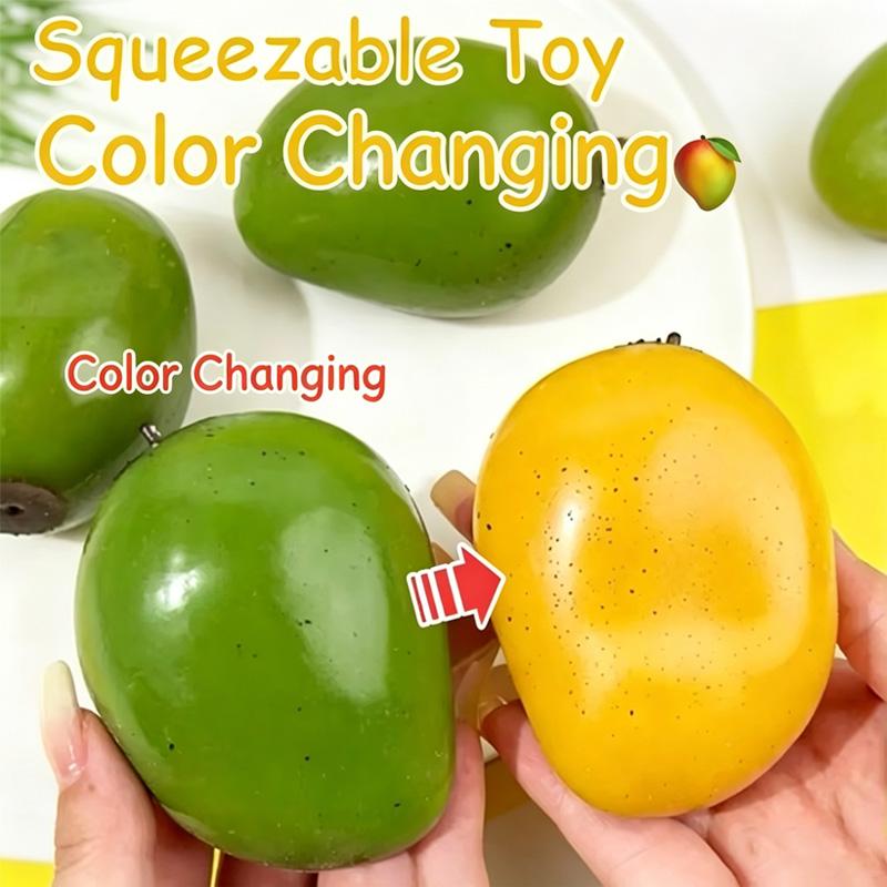 Mango Squishy Slow Rising Crystal Stress Relief Toy Color Changing Squishy Toy Sensory Fidget Toys Photochromic For Adults Gifts