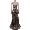 C7501 Leopard Print Off-Shoulder Backless Dress - Women's Sexy European & American Fashion