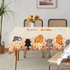 1 Piece Of Cute Cat Round Tablecloth, 5 Sizes Available, Cute Cartoon Cat Pattern Printed Desk Tablecloth, Edge Embossing Process, Courtyard Bedroom D