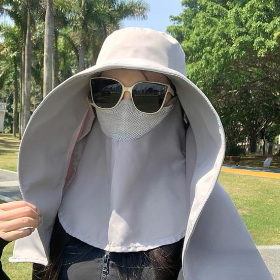 

Sun Protection Beach Hat Extended Brim Shawl Design Breathable Golfing Sun Barrel чорний