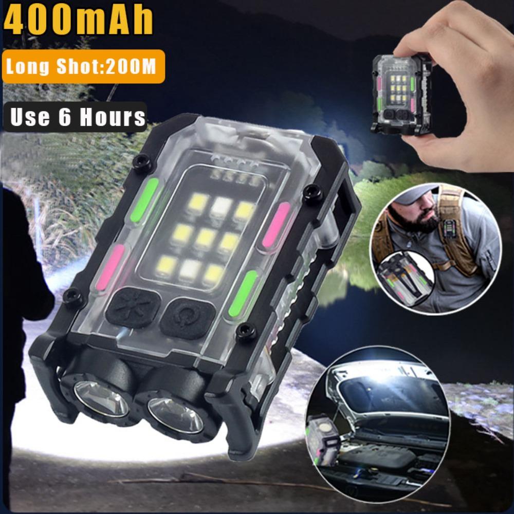 EDC Tactical Flashlight Portable Mini LED Light Outdoor Camping Hiking Tools USB Rechargeable Running Emergency Hiking Lantern