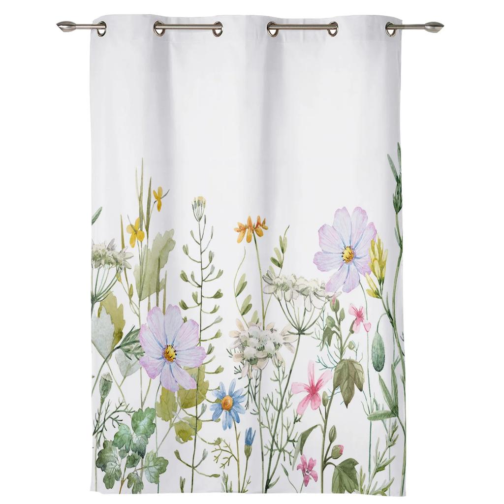 Spring Flower Plant Vanilla Wildflower Curtains for Bedroom Living Room Drapes Kitchen Kid's Room Window Curtain Home Decor