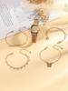 Fashionable Light Luxury Roman Numerals Steel Band Women's Quartz Watch Bracelet Set of 5, Suitable for Thanksgiving and Christm