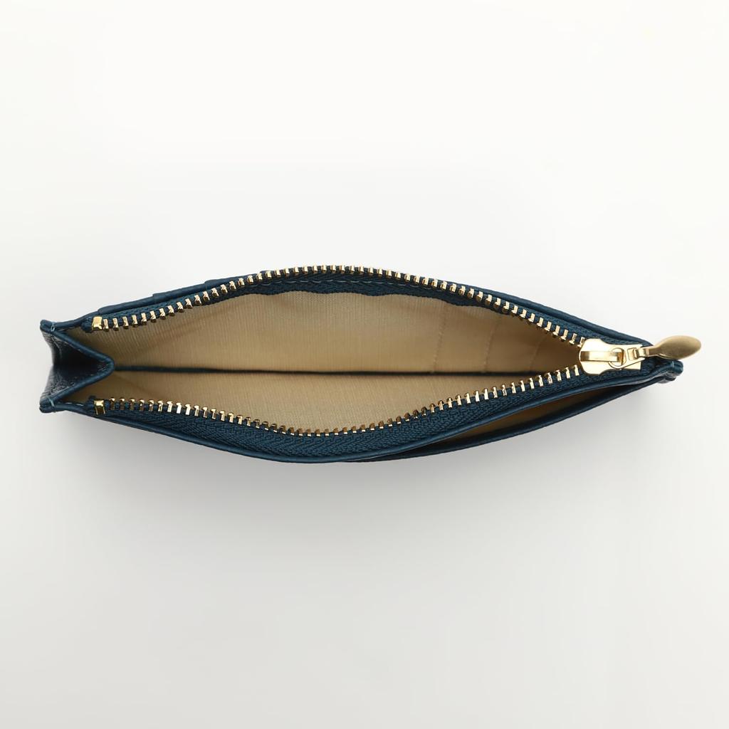 JULLY AND SHUSHU Women's Card Case, Fragment Case, Card Case, IC Card Slot, Pass Case, Bill Compartment, DR2-CC (Blue-Green)