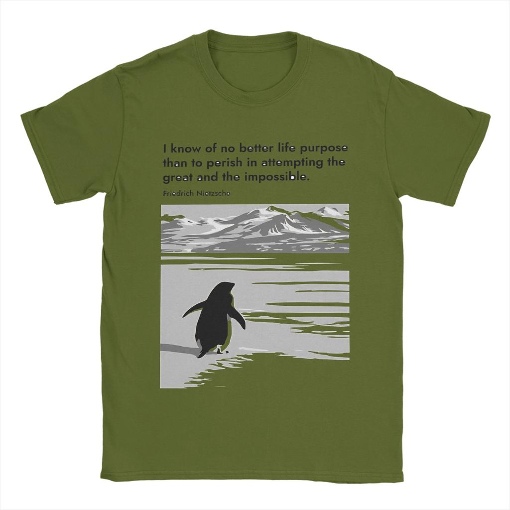 T-shirt da Uomo Pinguino Nichilista 100% Cotone Abbigliamento Casual Manica Corta Girocollo T-shirt 4XL 5XL T-shirt