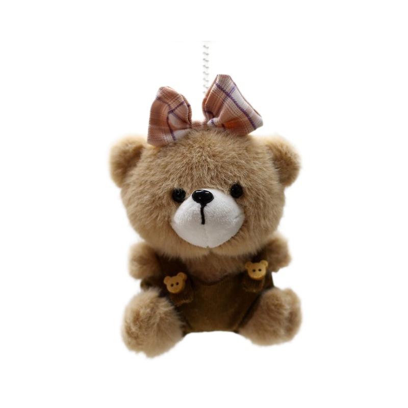 Neuer Niedlicher Plüsch Overall Bär Plüschtier Puppe Kreativer Auto Schlüsselanhänger Schüler Schultasche Hängedekoration