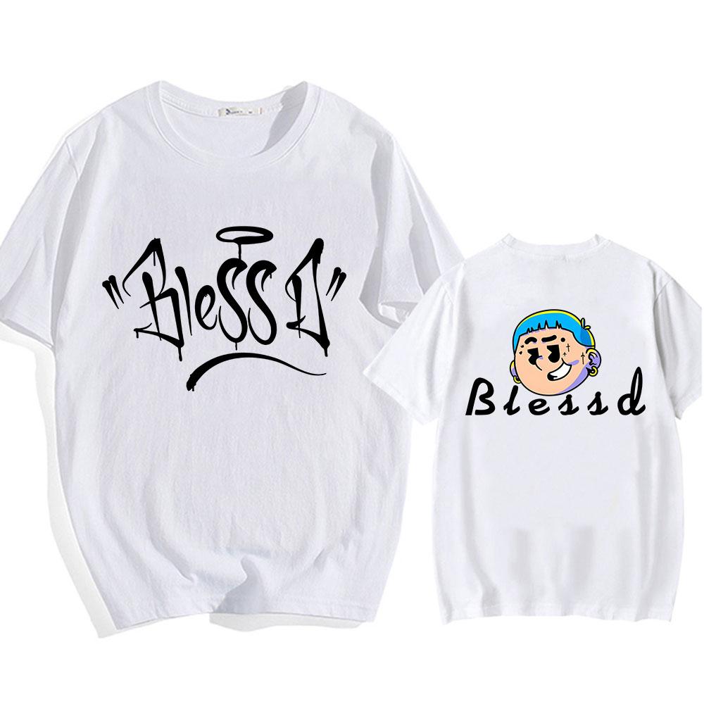 Blessd Print Tshirts Cotton High Quality Summer Unisex Tee-shirt Ropa Hombre Camisetas Short Sleeve O-neck Men Women T-shirt Tee
