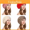 Berretto con Fiore Foglia per Donna Autunno Inverno Accessorio Moda con Design Traforato