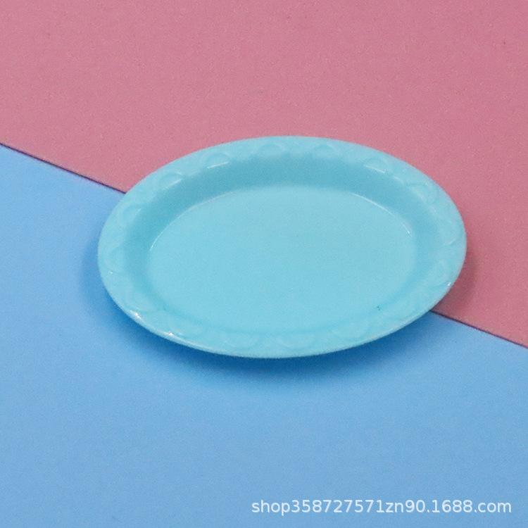 Doll House Simulation Mini Oval Pastry Plate Dessert Plate Mini Food Play Tableware Play House Small Toys
