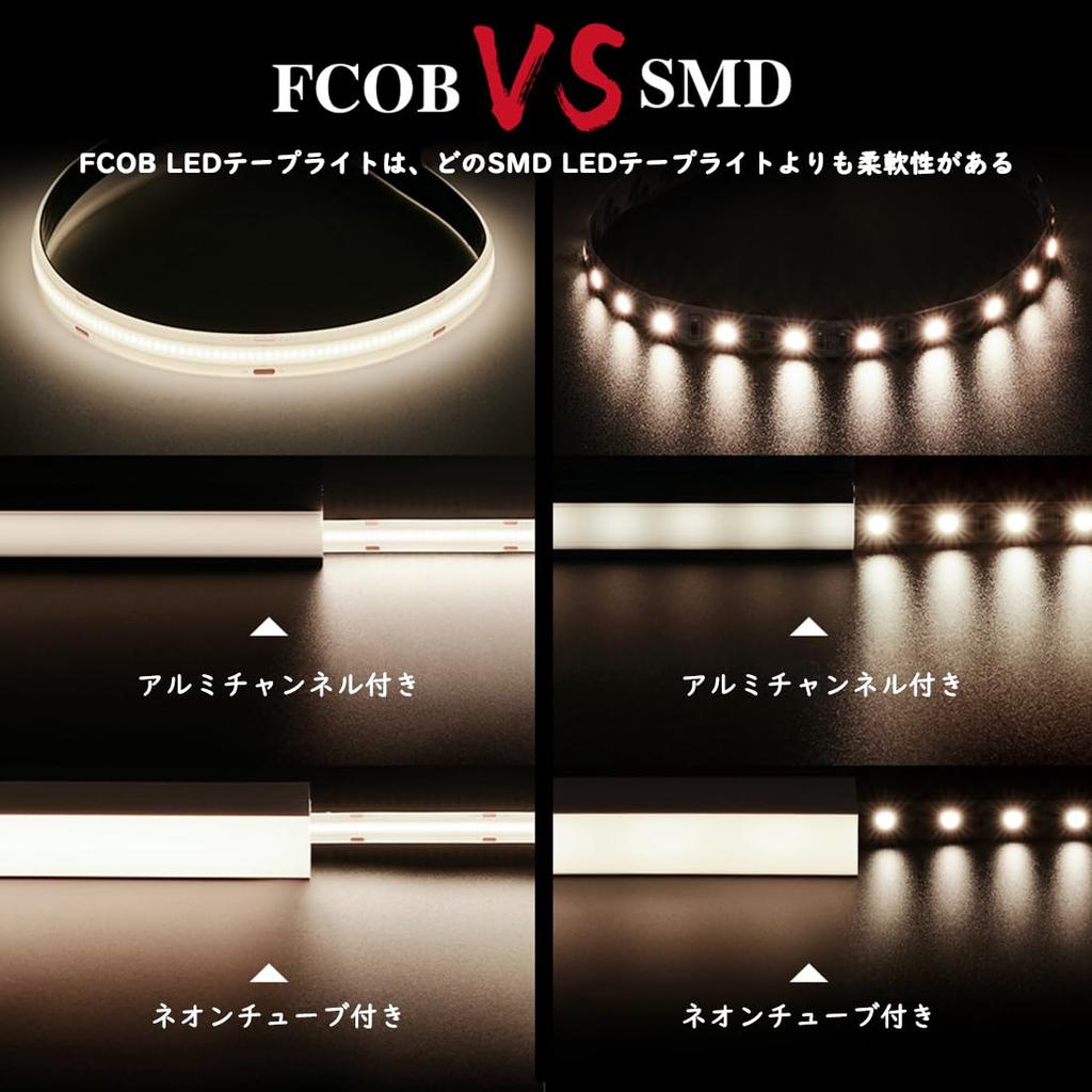 BTF-LIGHTING FCOB COB LED Strip Light, IP65 Waterproof, High Density, Flexible, 5M, 480 LEDsm (2400 LEDs5m), Daylight White, 4000K, 8mm Width, DC12V,