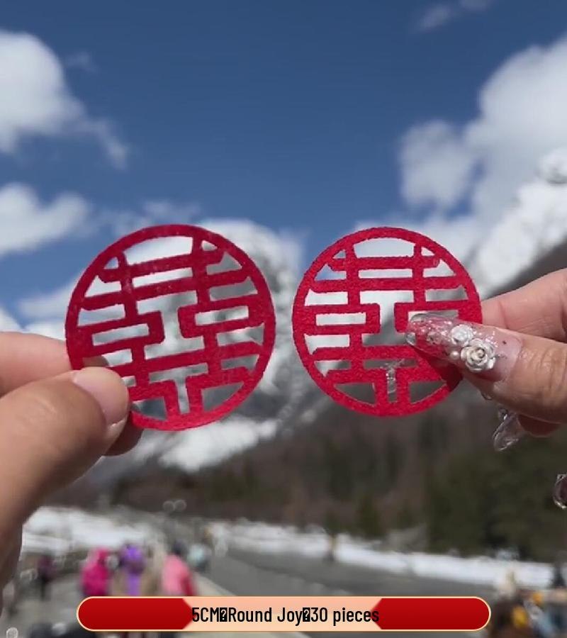 Dubbel Lycka Bröllopsrum Dekoration Klistermärke för Nytt Sovrum & Vigsel Foto Bakgrund