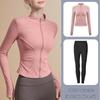 Women's Long Sleeve Sports Yoga Jacket - Stand Collar Cardigan for Running, Fitness, and Pilates