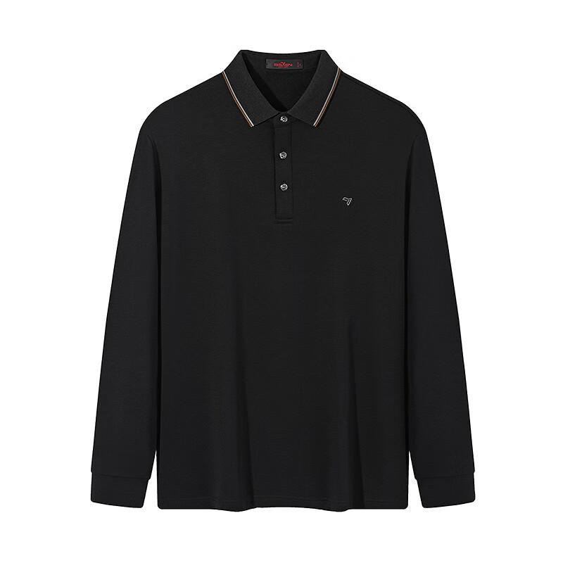 Septwolves Men's Modal Brushed Long-Sleeve Polo Shirt