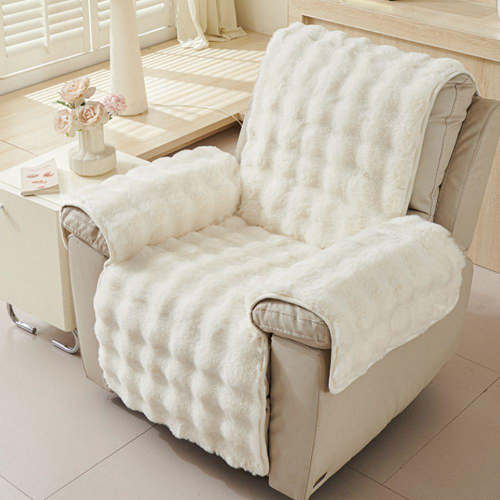 Wear-resistant Plush Single Recliner Sofa Cover Integrated Massage Chair Pad  Living Room