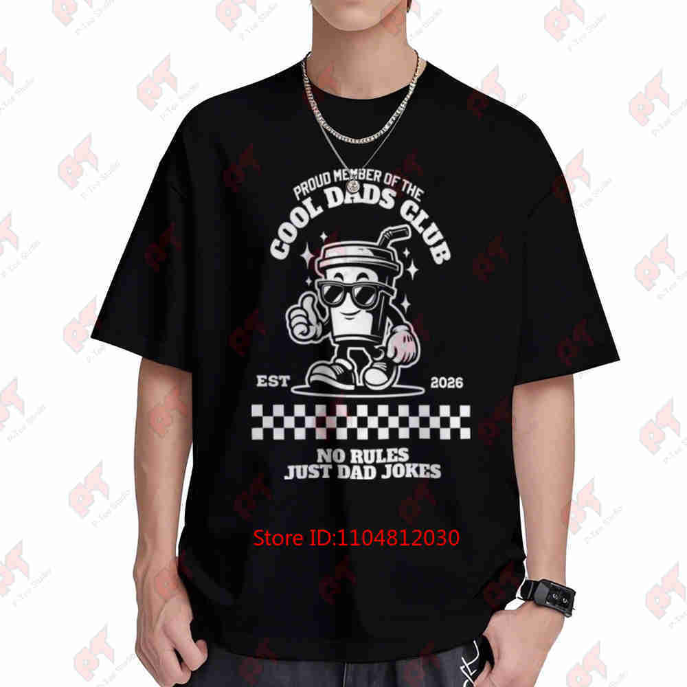 Cool Dads Club Est Desired Date Short Sleeve Tee 100% Cotton T-Shirt