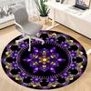 1pc Purple Floral Mandala Carpet, Round Non Slip Durable Large Size Office Carpet, Suitable for Office