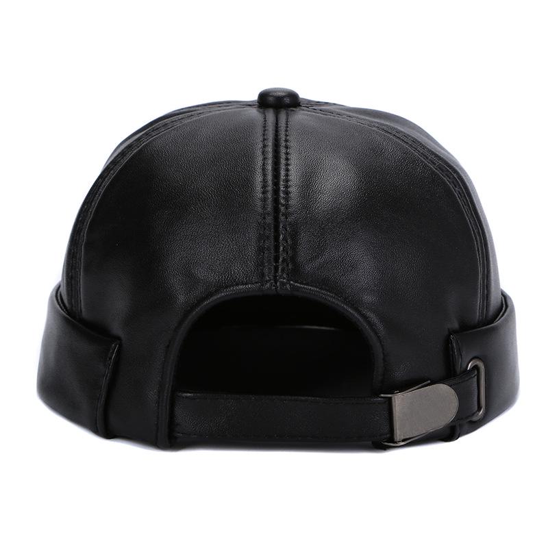 Regulowany Kapelusz ze Skóry Owczej Prawdziwej dla Osób w Średnim Wieku i Starszych - Ciepły Styl Pulowerowy Dziadka