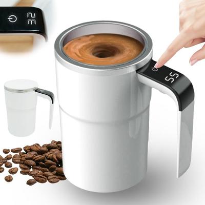 Nabíjateľný magnetický hrnček na kávu s digitálnym displejom a funkciou samomiešania, Miešací pohár na mlieko/kakao do kancelárie/kuchyne