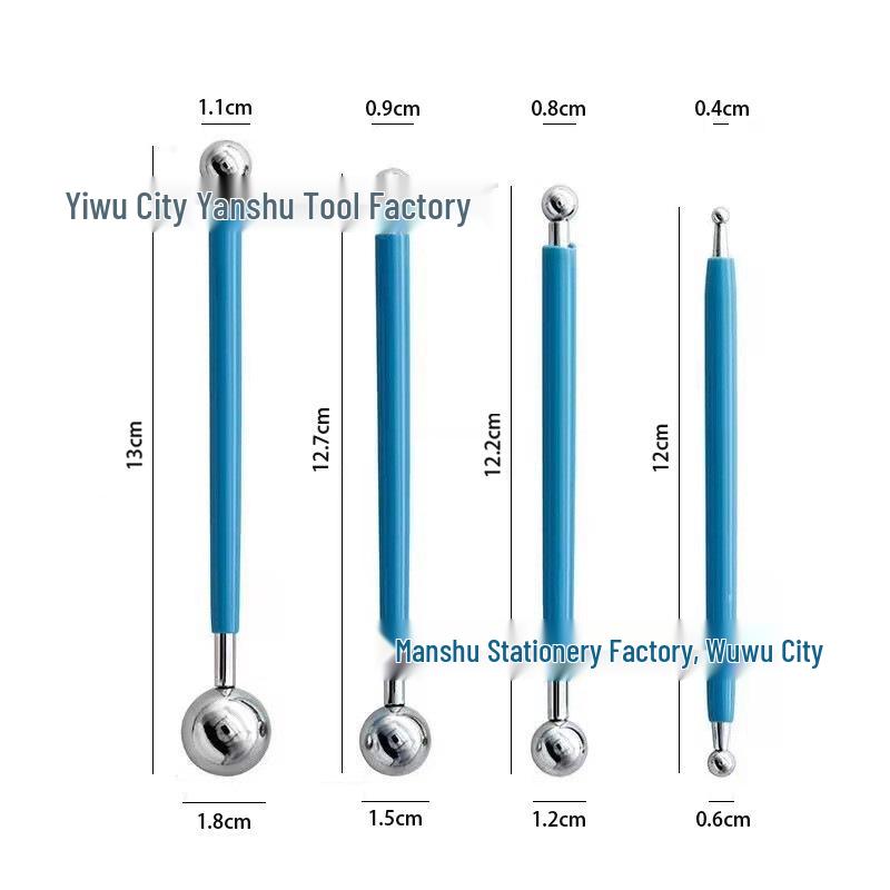 Stainless Steel Modeling Tools: 4 Tools, 8 Heads, for Clay, Baking, and Grout Pressing