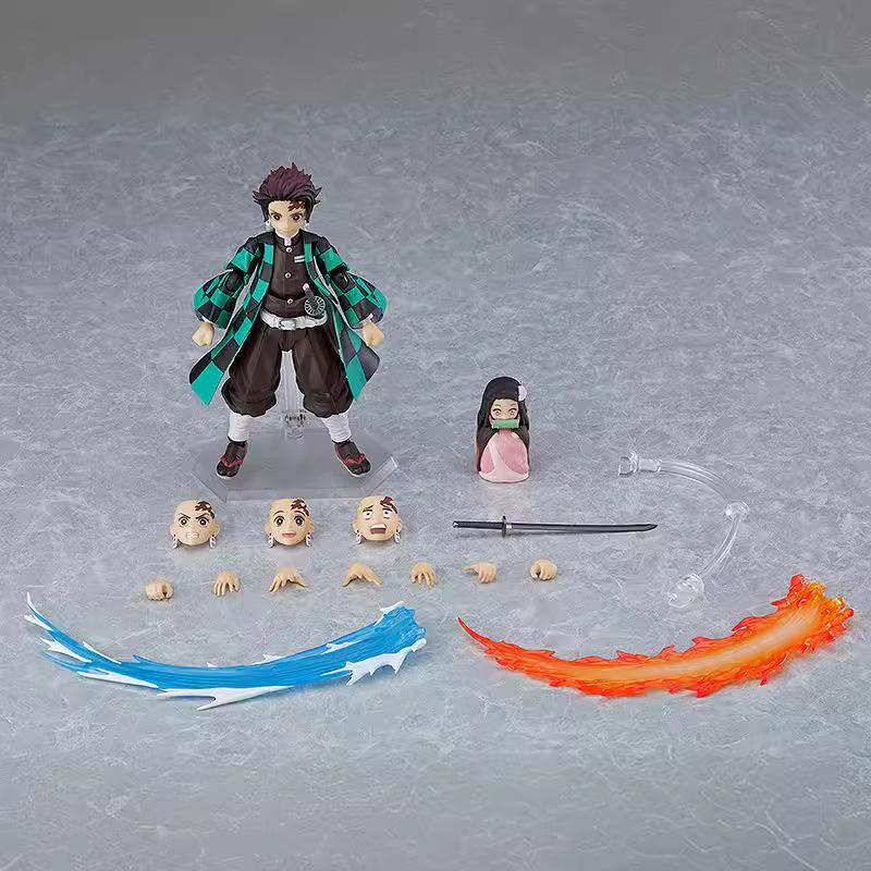 Figma Anime Action Figure Set - Zenitsu Agatsuma Kamado Tanjiro Nezuko & Kyojuro Rengoku Collectible Models with Moveable Joints