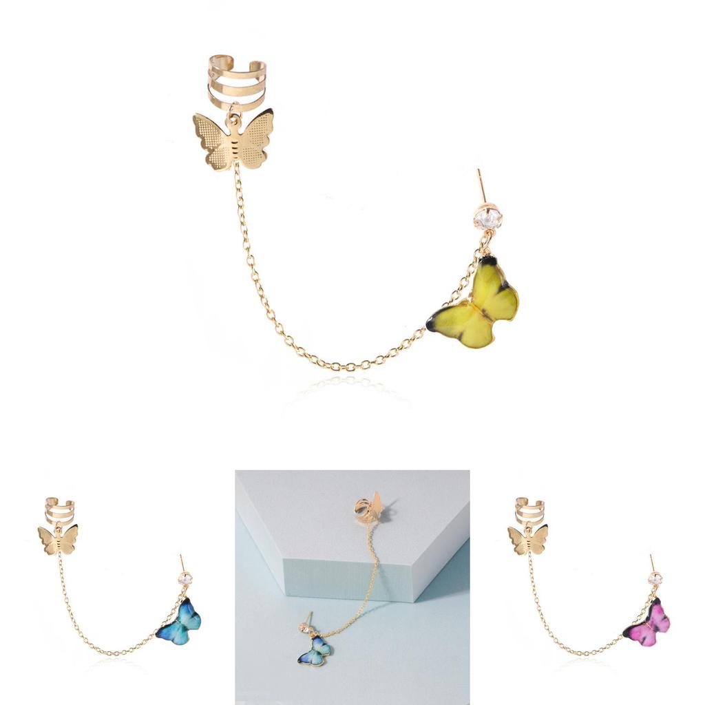 Statement Butterfly Chain Earrings Fashionable With Urban Street Style
