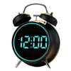 New Minimalist Metal LED Digital Alarm Clock, Extra Loud Classic Twin Bell for Bedroom