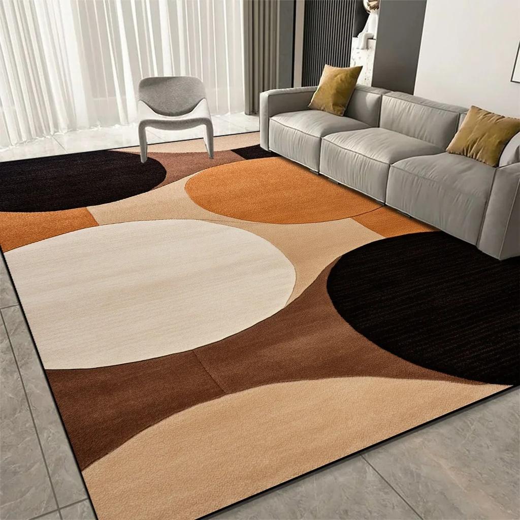 Luxury Geometric Print Carpet Living Room Decoration Hallway Large Size Soft Decor Rugs Bedroom Home Hotel Floor Mat Washable