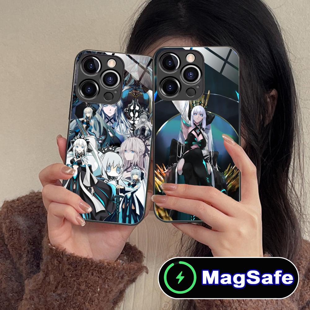 Anime FGO Morgan Phone Case for iPhone 17 16 15 14 13 12 11 Air Pro Max Plus Mini MagSafe Glass Colorful Cover Cover Smartphone
