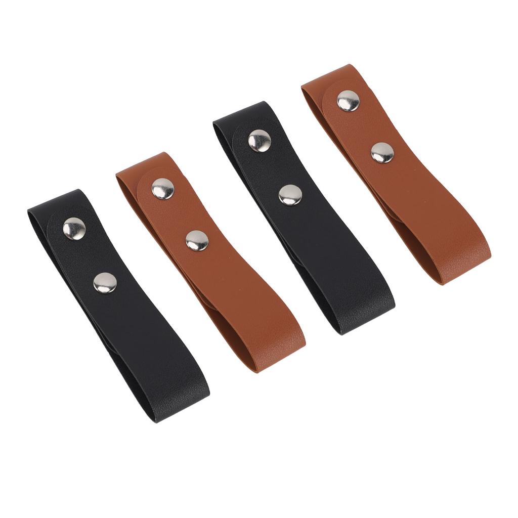 4 Stück Leder Peitschenholster Schwarz Braun Farbe Handgefertigt Peitschenhalter für Reitpeitschen Gerte