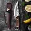 Coltello da cucina multifunzionale Coltello forgiato a mano per disossare Coltelli da frutta per tagliare la carne Manico in legno Coltello da barbecue in acciaio inossidabile