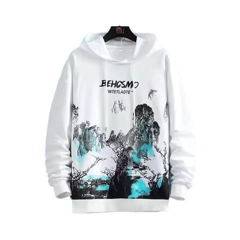 Men's Korean Style Hooded Sweatshirt - Autumn/Winter Loose & Trendy Velvet Casual Top