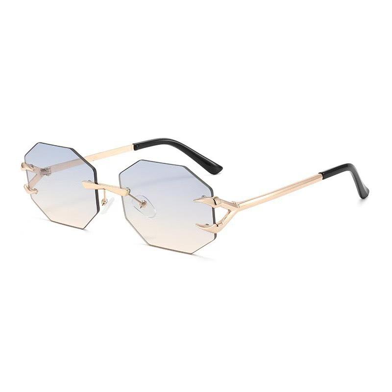 Trendy Frameless Devil Claw Metal Sunglasses - Hip Hop Fashion with Sun Protection