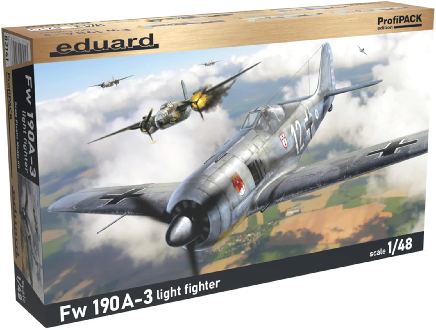 

Eduard 1/48 Profipack German Air Force Fw 190A-3 Lightly Armed Plastic Model Kit EDU82141