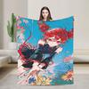 Soft Warm BlanketBoy Girl Camping Kasane Teto Character Throw Blanket  Flannel Bedspread For Couch Street Trend Sofa Bed Cover