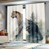 Vintage Cheetah Leopard Print Curtains Africa Wildlife Tropical Jungle Design Semi Transparent Polyester Drapes Li Set Of 2 Made