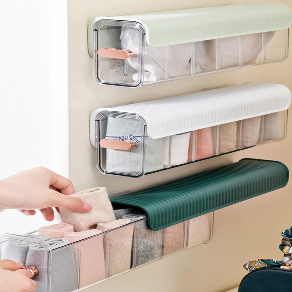 

Transparent Design Drawer-Type Storage Box PET+PP Wall Underwear Organizer Home Use темно-зелений колір