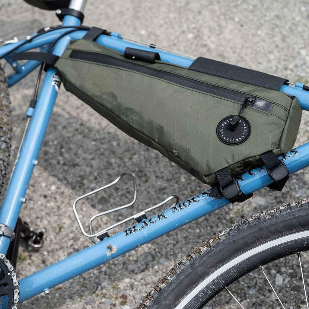 Made in Japan FAIRWEATHER Half Frame Bag (Olive) Half Frame Bag Bicycle Bag Fairweather Lightweight Waterproof Bikepacking Frame Mount Type Touring Cy