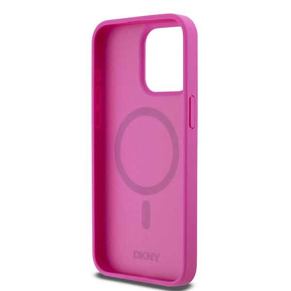 Dkny Dkhmp15Xpshrpsp Iphone 15 Pro Max6.7 Różowy/Pink Twarde Etui Skóra Wzór Monogram Metalowe Logo Magsafe