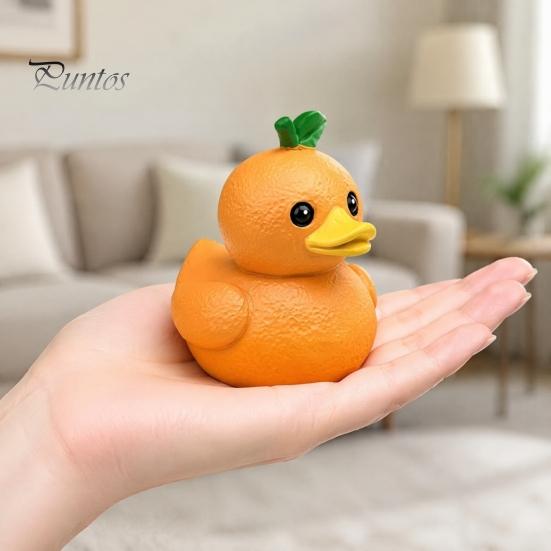 Bürotischzubehör Lustige Orange Aubergine Ente Figur, Obst Gemüse Harz Statue, Entzückende Einzigartige Geburtstagsgeschenke Dekoration für Auto Armaturenbrett Zuhause