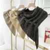 Spring and Autumn Triangle Scarf Knitted Wool Shawl Scarf Dual-purpose Air-conditioned Room Women's External Scarf Cross Shoulder Fashion