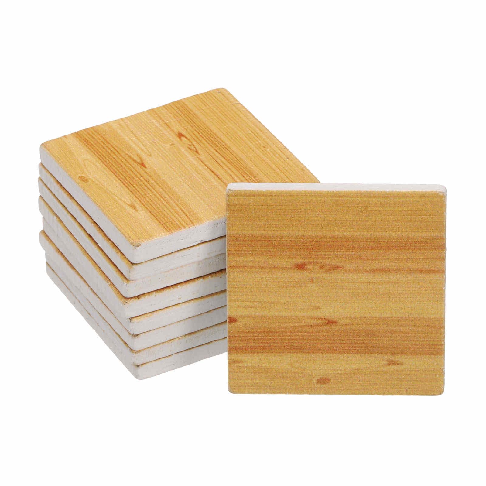 CoCud Dollhouse Flooring, 1.18  Square Miniature Wooden Floorboards - (Use: Dollhouse Decoration) Pack of 9