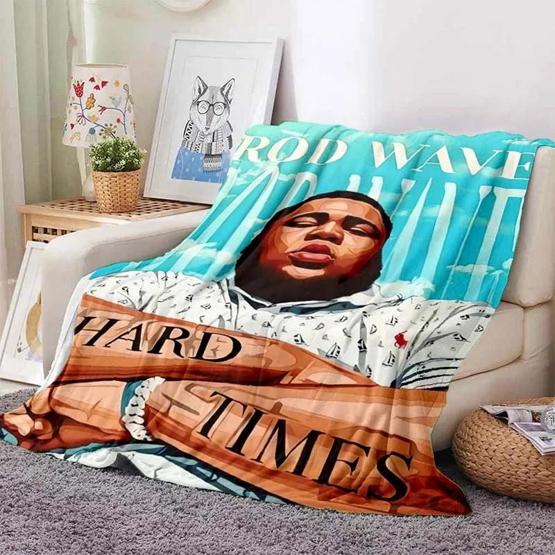 Coperta Rapper Hip Hop Rod Wave Coperta in Flanella Morbida Calda Plaid Decorazione Camera da Letto Coperta per Pisolino Divano Letto Sedia per Ragazzi Ragazze