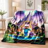 Minecraft Flannel Throw Blanket Soft Warm Cozy For Sofa Bed Indoor Home Bedroom Use