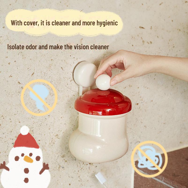 

Милое рождественское настенное мусорное ведро с крышкой - большое настольное ведро для хранения 129 x 147 x 200 mm бежевый