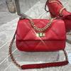 New European and American Fashion Casual Soft Leather Rhombus Chain Handbag Large Capacity Shoulder Messenger Bag