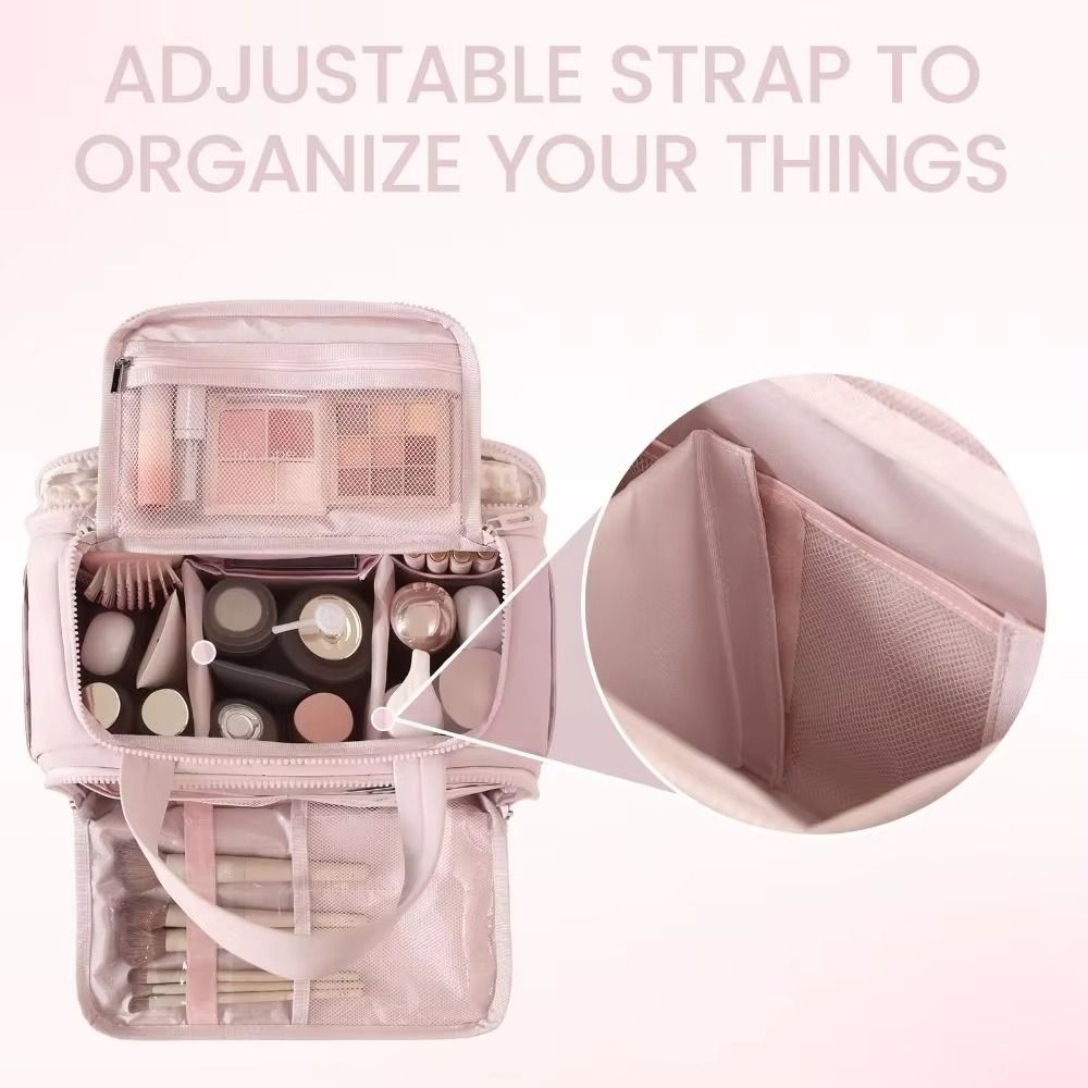 Dry-wet Separation Portable Cosmetic Pouch Large Capacity Women Cosmetic Tote Shower Organizer