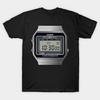 Herren Schwarzes T-Shirt mit Aufdruck Silberne Casio A700 No-Cut Transferpapier Druck Baumwoll-T-Shirt