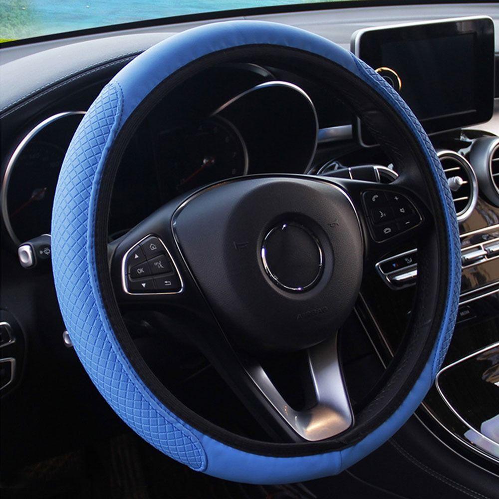 Leather Steering Wheel Protector Cover Embossing Car Glove Cover Durable Car Accessories